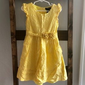 Yellow eyelet Chaps dress